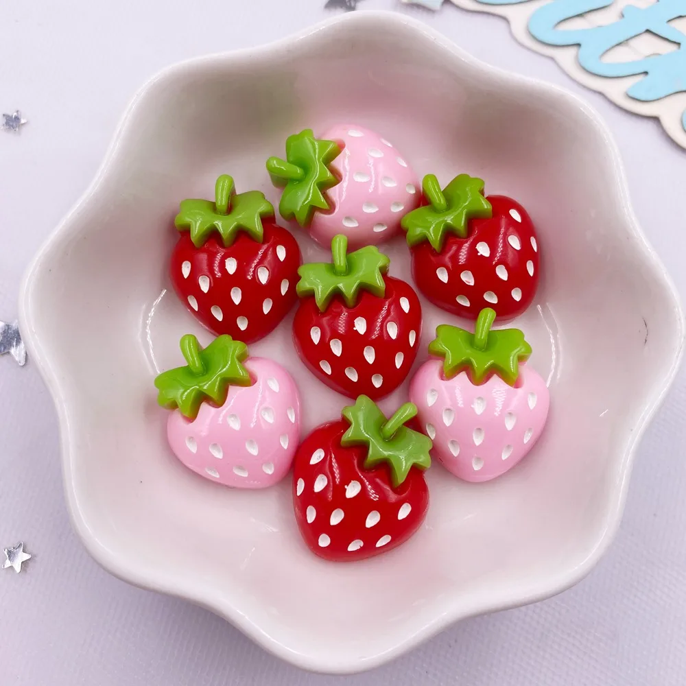 Paradise Jewelry & Watches Llc Photos - 10PCS Harz Kawaii Bunte Cartoon Erdbeere