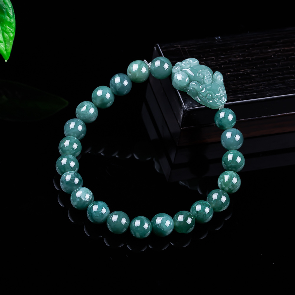 Jewelry & Watches Sp Zo O - Natürliches burmesisches Jadeit-Pixiu-Armband, Vintage-Talismane, Charm-Geschenke für
