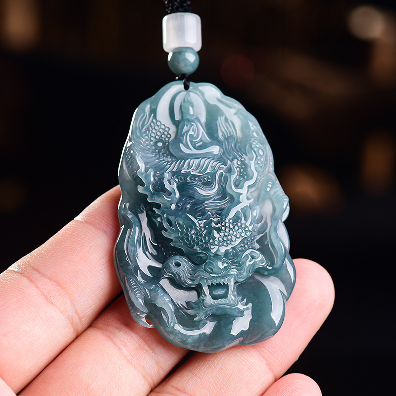 Luxury Gifts Jewelry & Watches Namfleg Mostar - Natürliche burmesische Jadeit-Drachen-Anhänger-Halskette, Vintage-Designer-Mode, echter Jade-Luxus-Schmuck,
