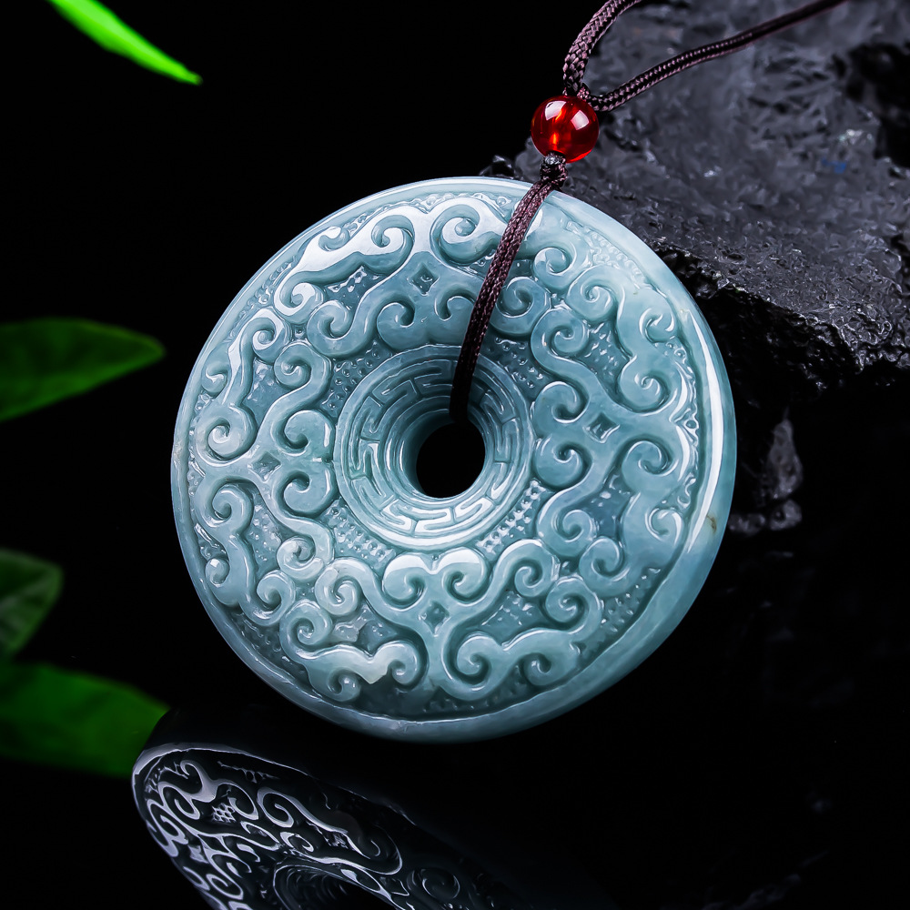 Luxury Gifts Jewelry & Watches Namfleg Mostar - Natürliche burmesische Jadeit-Blumen-Anhänger-Halskette, Vintage-Designer-Schmuck, luxuriöse Accessoires,