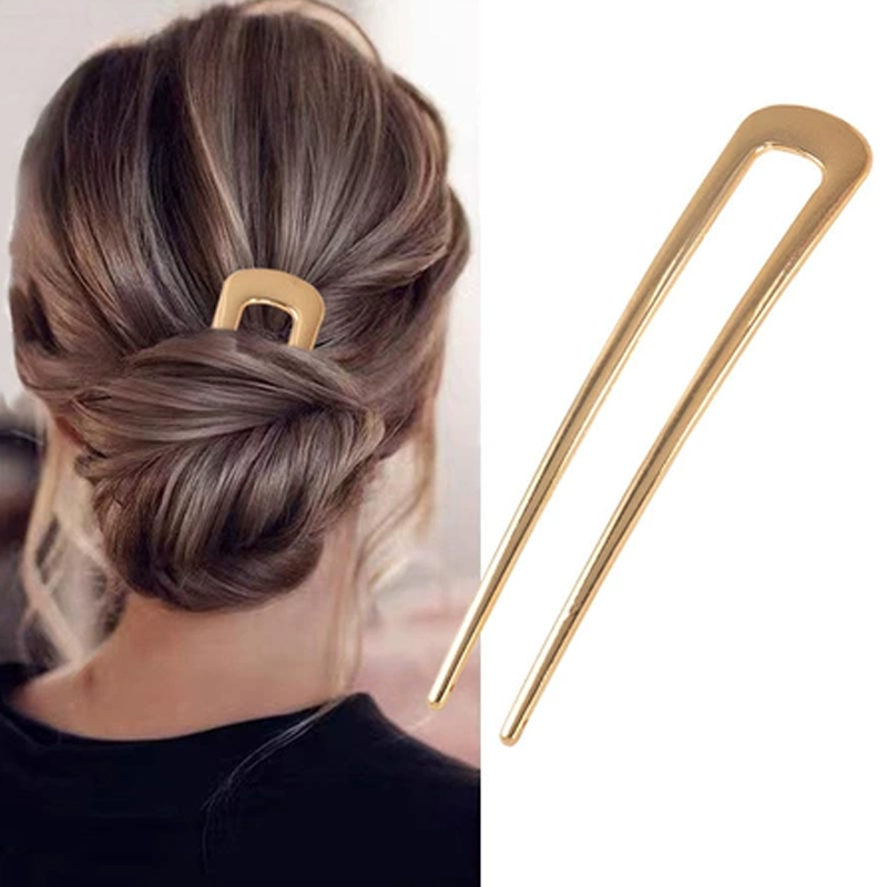 Shop Jewelry & Watches Near Me - Einfache U-förmige Haargabeln Haarnadeln Metall-Haarstäbe Geometrische