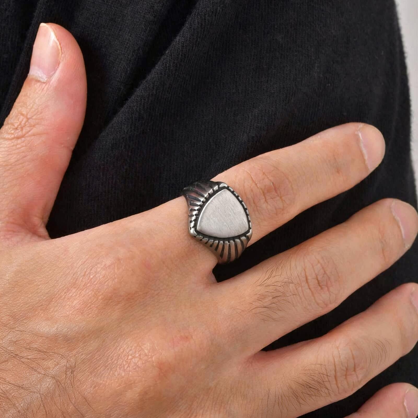 Mens Signet Ring - Vintage Schild-Siegelring für Männer und Jungen,