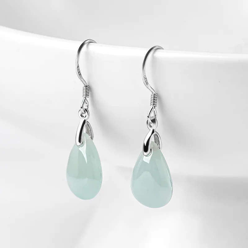 Luxury Gifts Jewelry & Watches Namfleg Mostar - Burmesische Jade Wassertropfen Ohrringe Zertifikat Geschenk