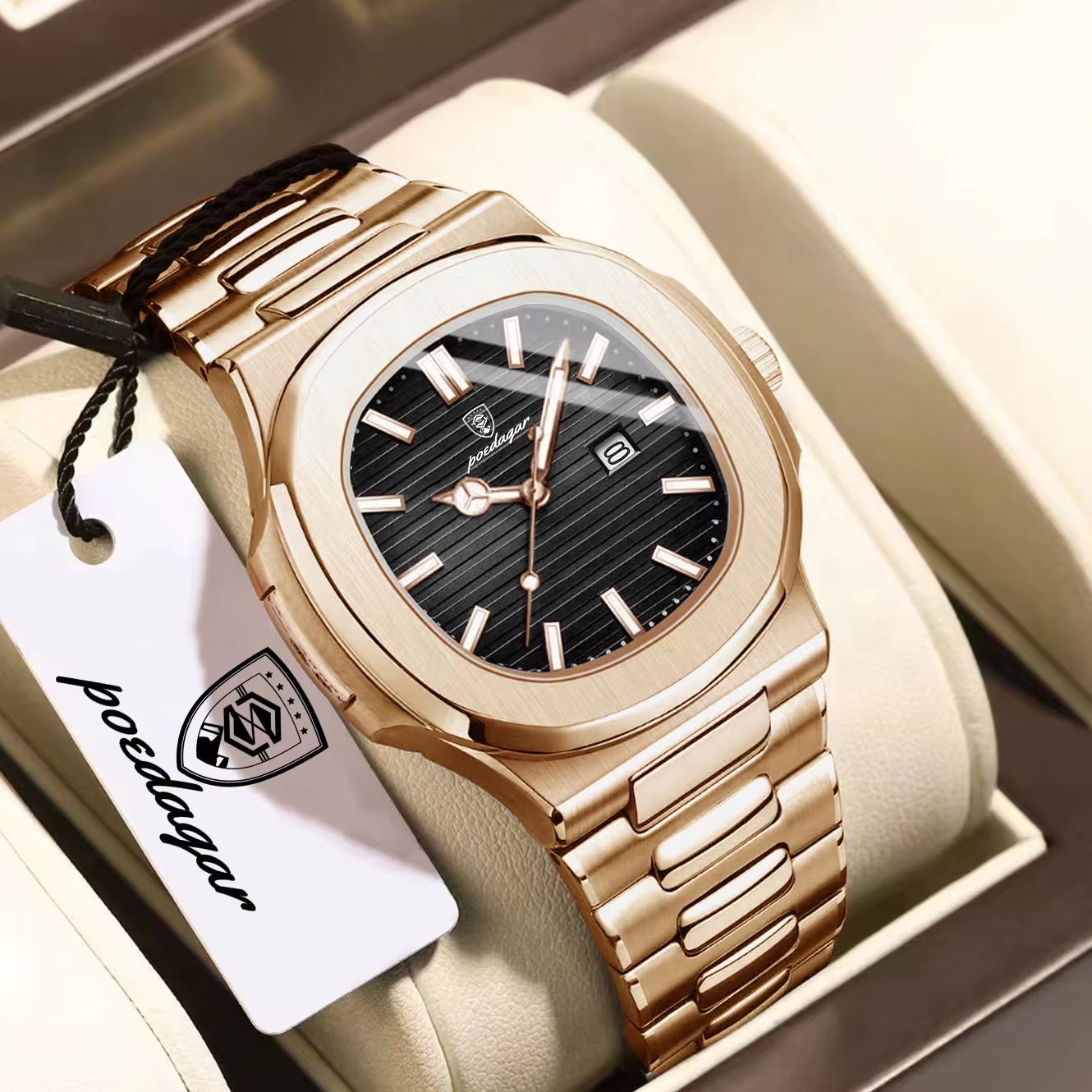 Rg Watches & Jewelry Gmbh - POEDAGAR Luxus Business Herrenuhr Leuchtend Wasserdicht