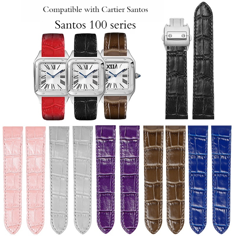 Cartier Watch Santos - 20 23 mm echtes Rindslederarmband für