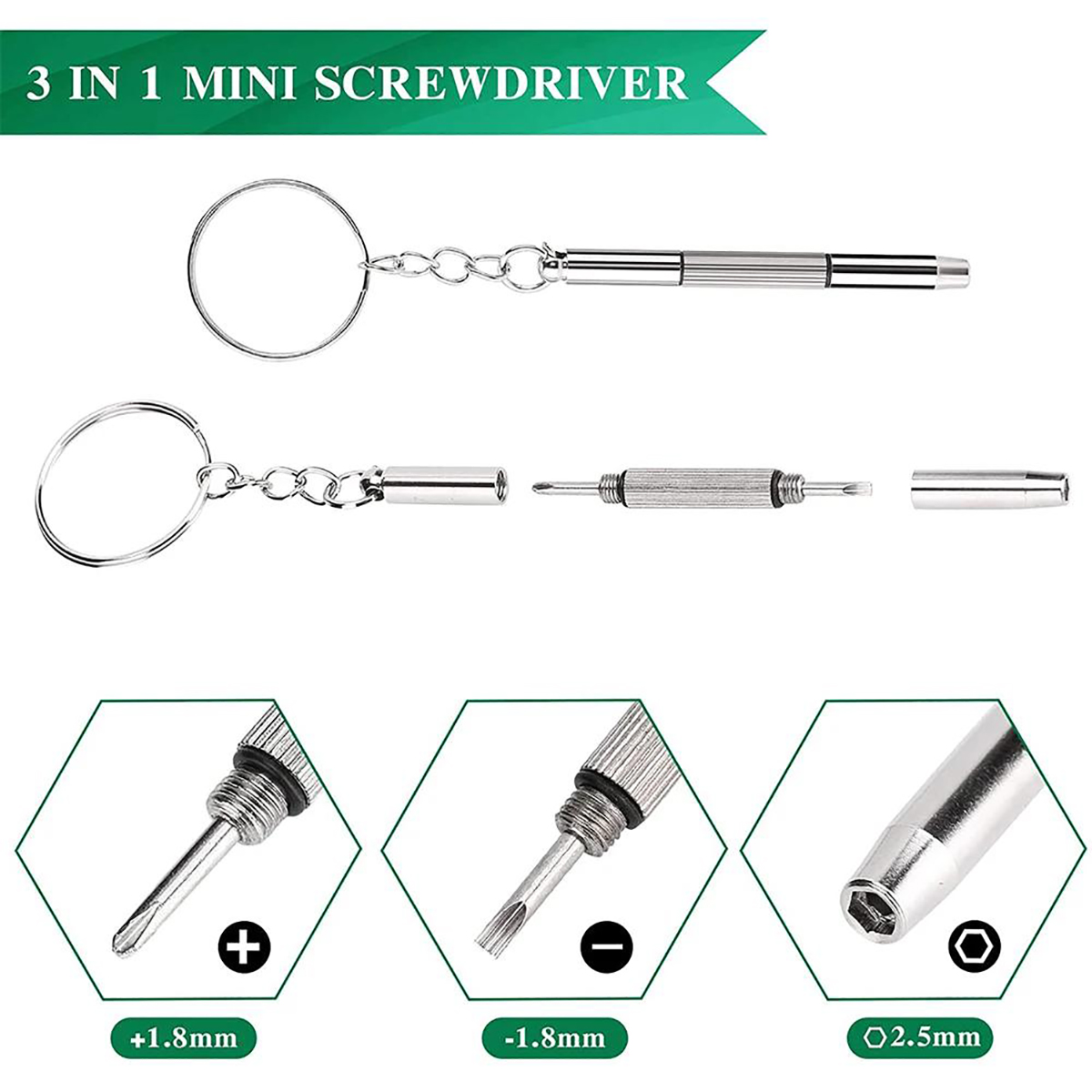Watch Repair Tool Kit - 1/2/10 Stück Mini 3-in-1 Schraubendreher für