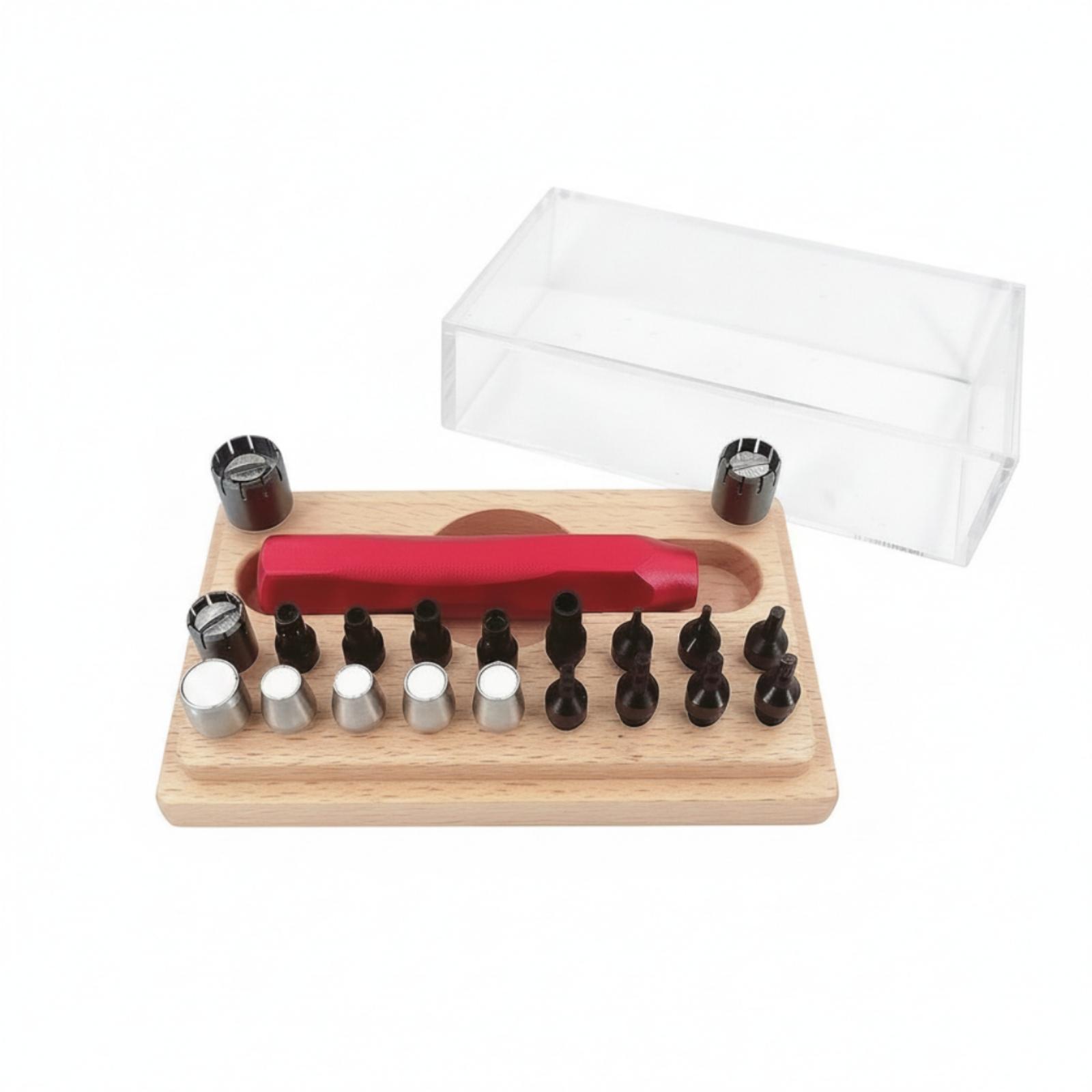 Watch Repair Tool Kit - Komplettes Uhrenreparaturset Uhrenwartungswerkzeugset mit rotem Griff