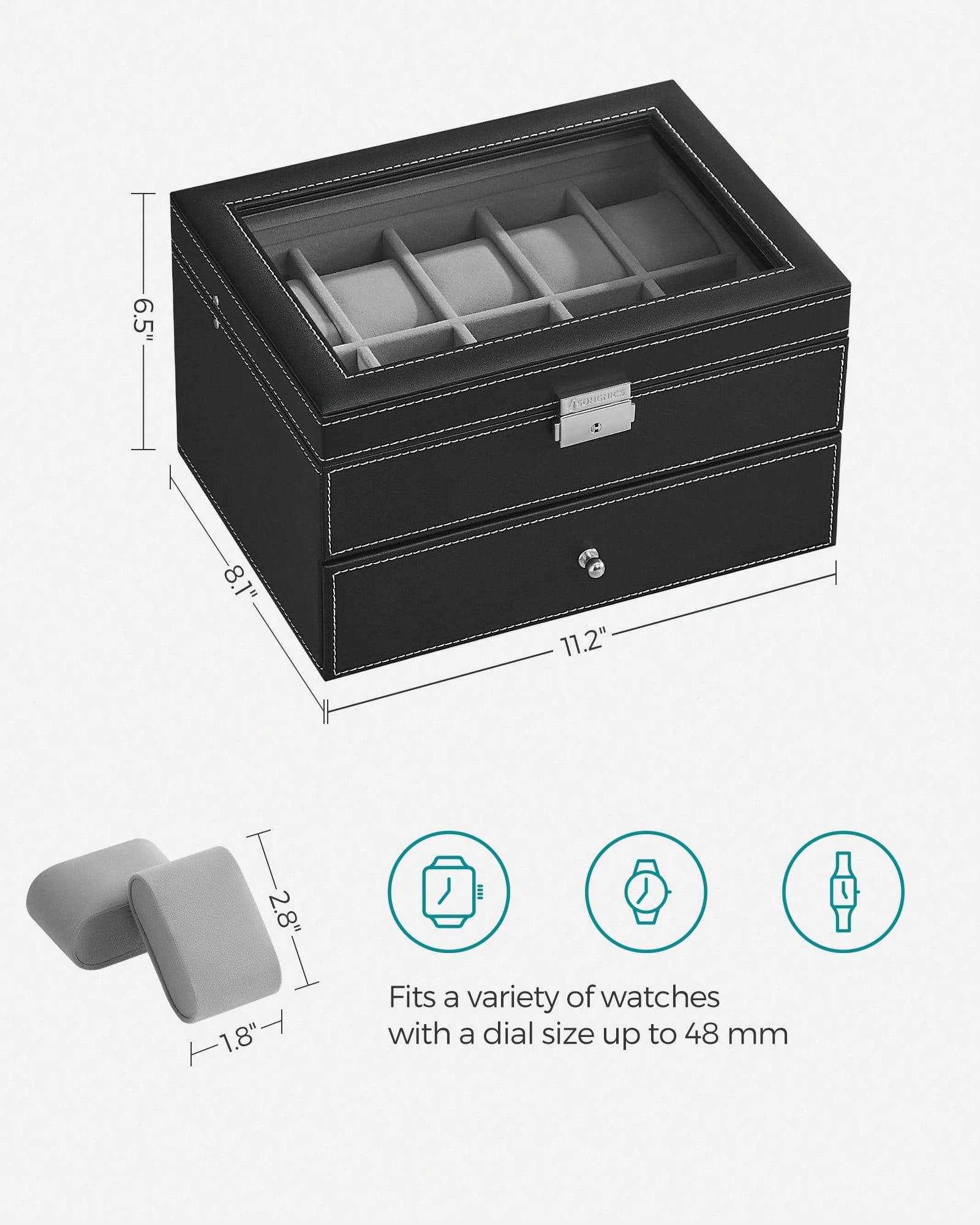 20-Fächer Uhrenbox mit Glasdec – Jewelry Watches For Men Bewertung und Preis