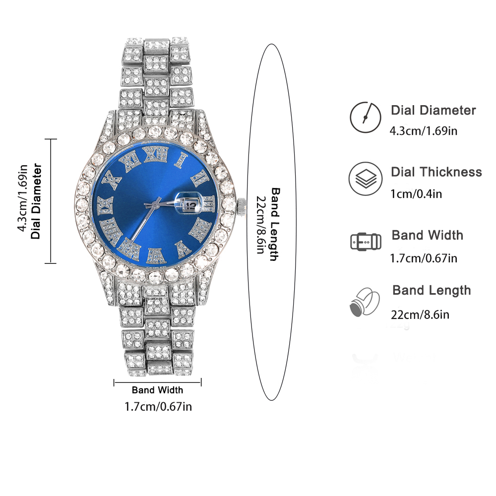 3-teiliges Hip-Hop-Uhr-Schmuck – Jewelry Watches For Men Bewertung und Preis