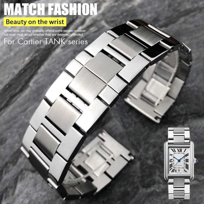 20mm Feines Edelstahl Hochwert – Cartier Watch Santos Bewertung und Preis