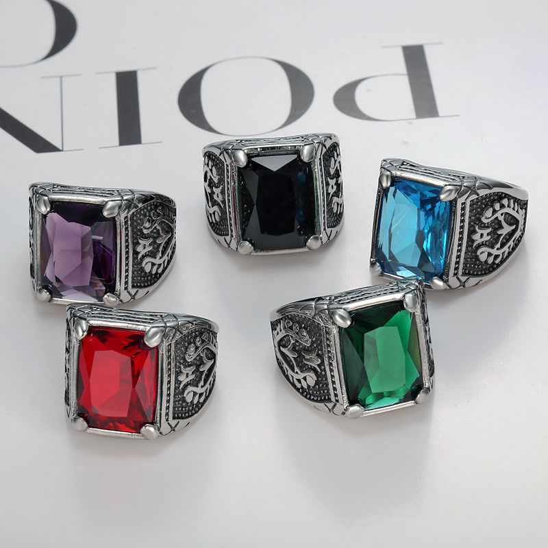Silber farbe Männer rot blau S – Mens Signet Ring Bewertung und Preis