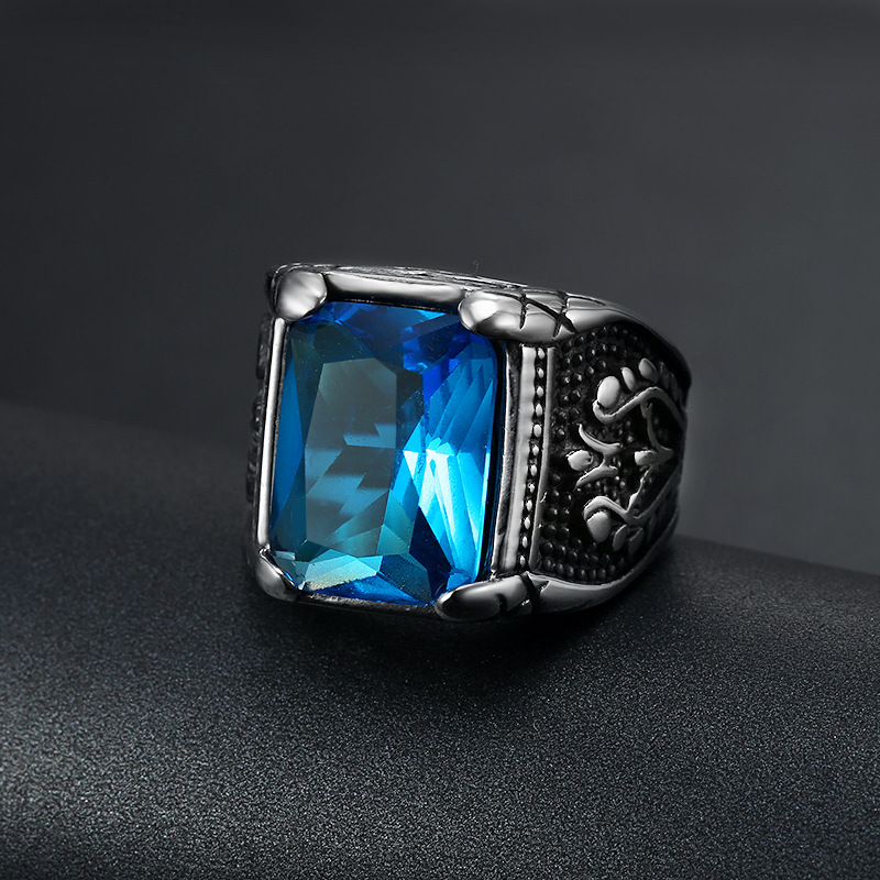 Silber farbe Männer rot blau S – Mens Signet Ring Bewertung und Preis