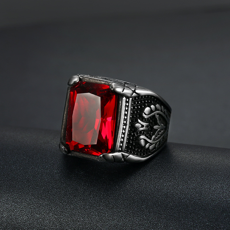 Silber farbe Männer rot blau S – Mens Signet Ring Bewertung und Preis