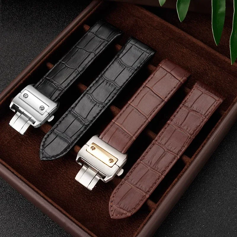 20 mm 23 mm Echtleder-Uhrenarm – Cartier Watch Santos Bewertung und Preis