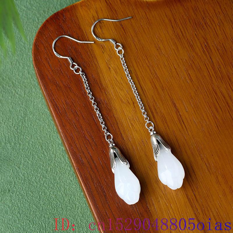 Weiße echte Jade-Blumen-Ohrrin – Luxury Gifts Jewelry & Watches Namfleg Mostar Bewertung und Preis