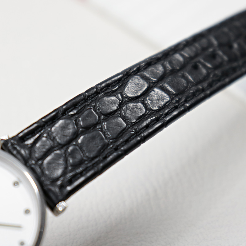 Dünnes Krokodil-Echtlederarmba – Cartier Watch Santos Bewertung und Preis