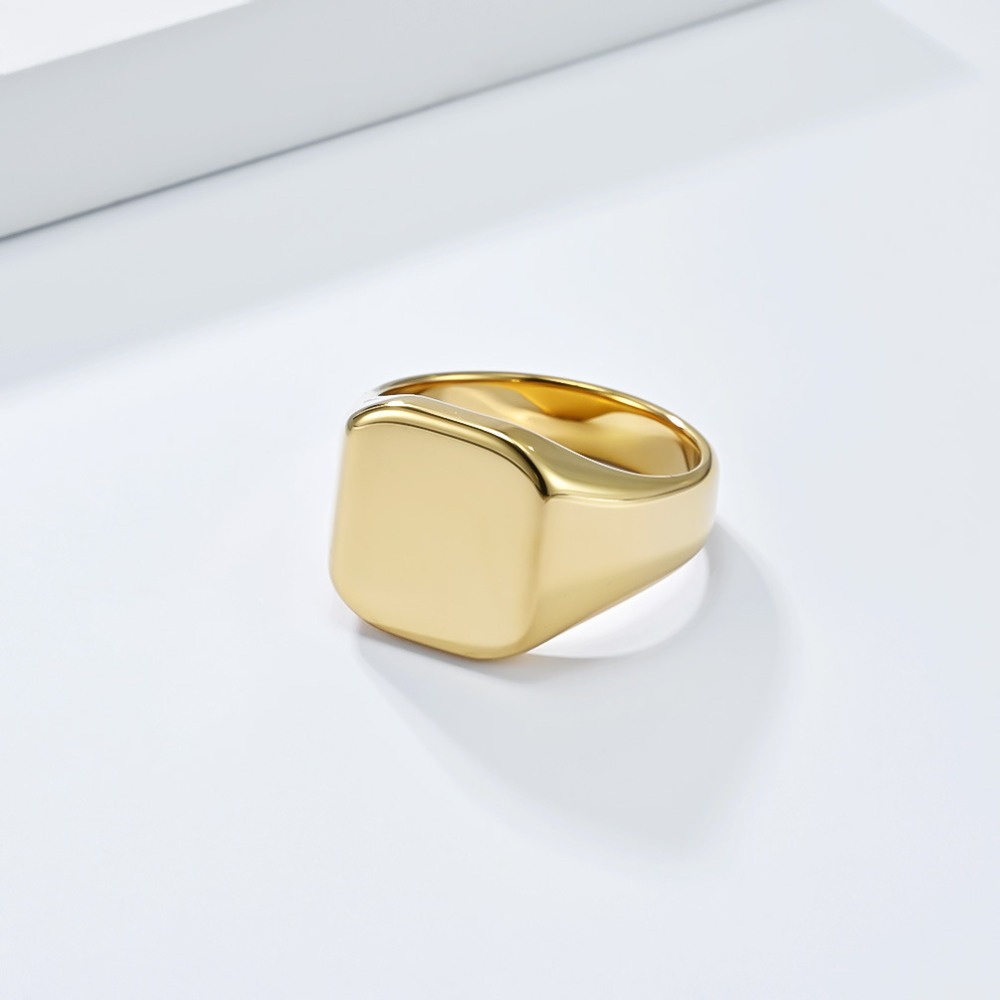 Somen Signet Quadratischer Wol – Mens Signet Ring Bewertung und Preis